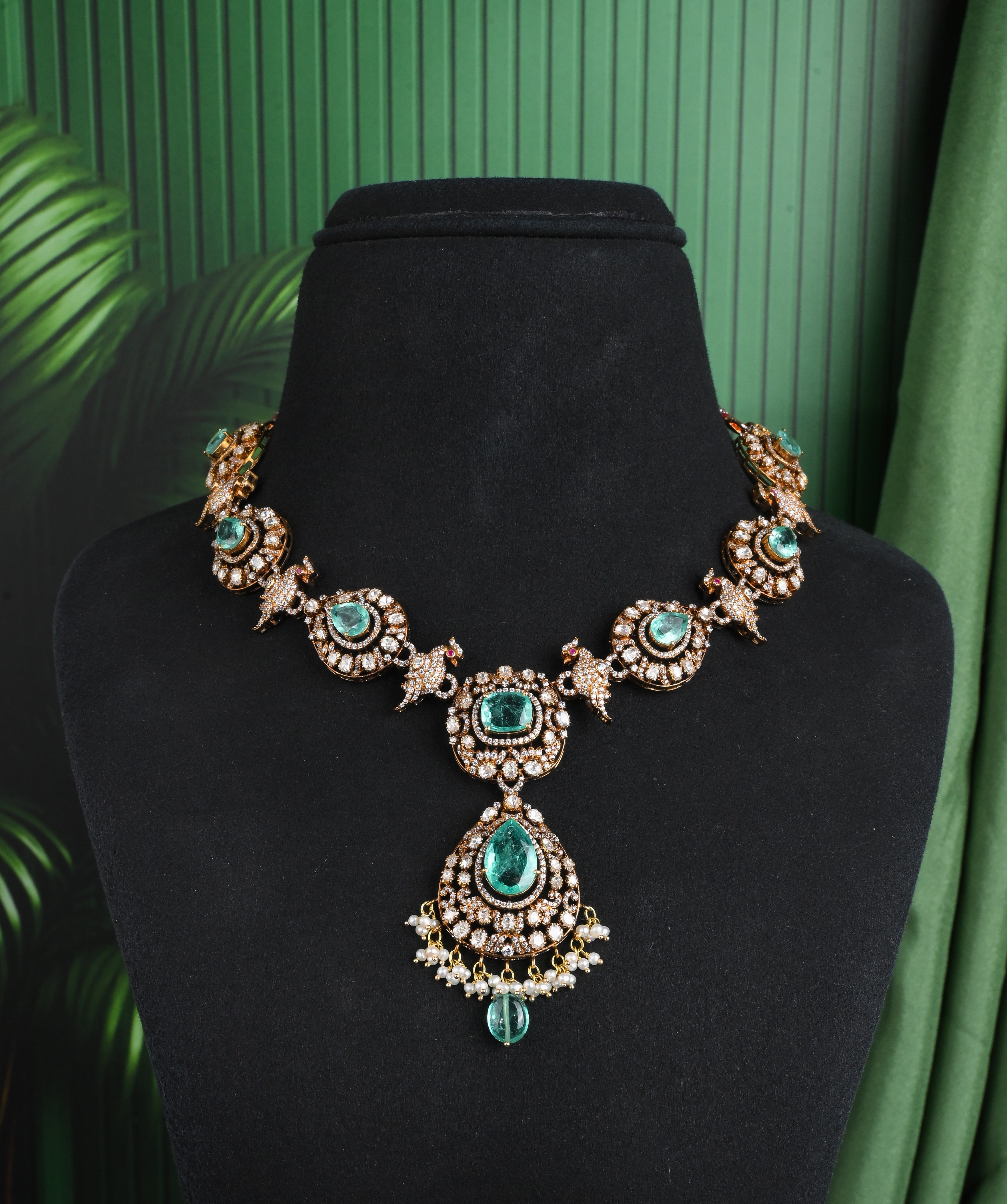 Emerald Teardrop Diamond Elegance Set